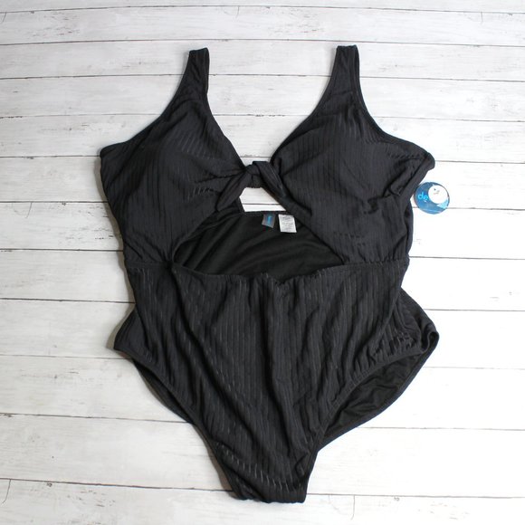 Decree Swimwear Women's One Piece Swimsuit Plus Size 3X Black - Picture 3 of 6